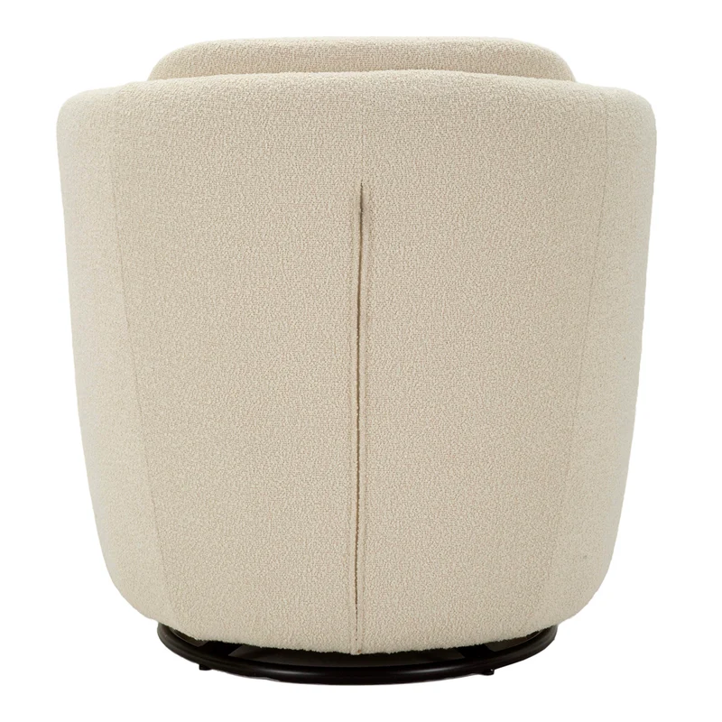 Fauteuil pivotant Turin tissu bouclette Crème