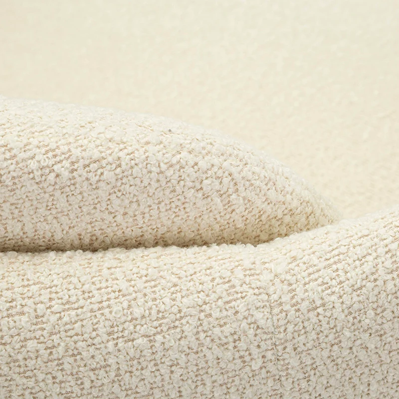 Fauteuil pivotant Turin tissu bouclette Crème