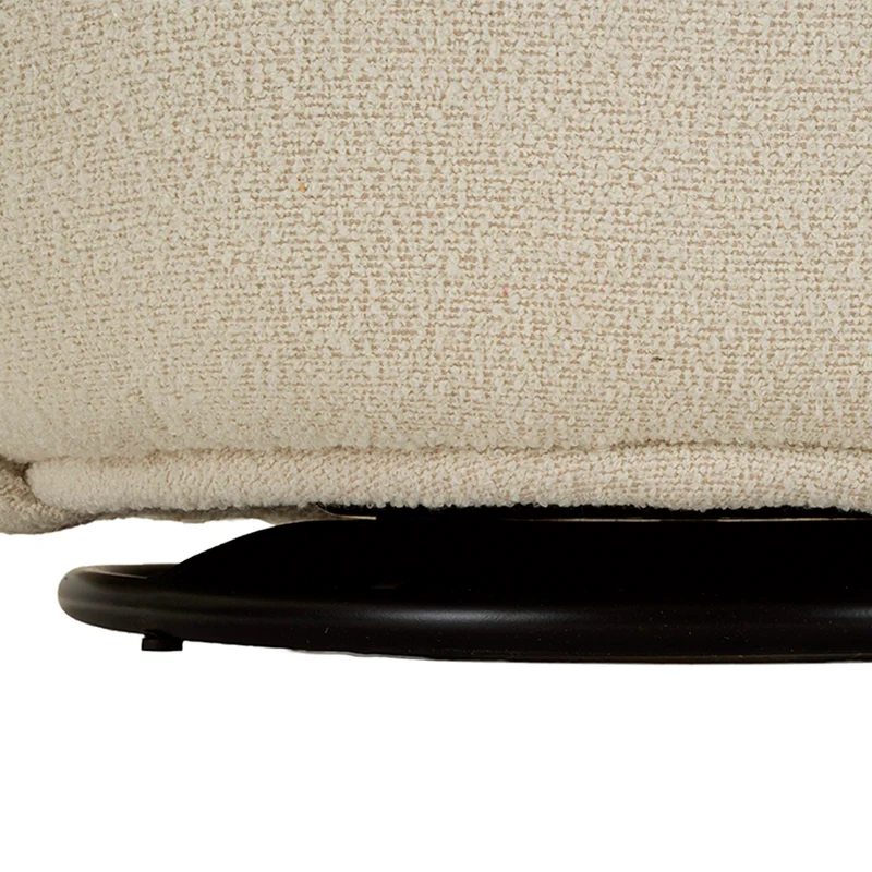 Fauteuil pivotant Turin tissu bouclette Crème