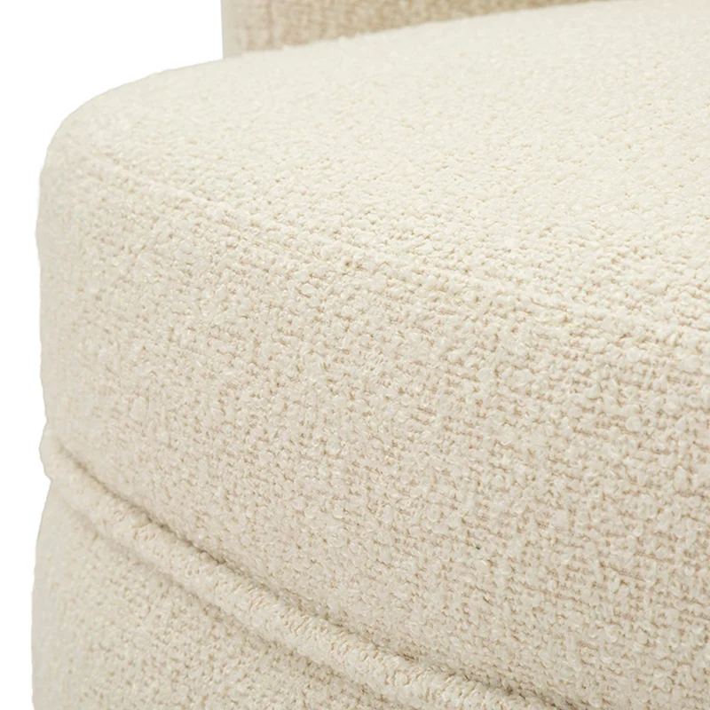 Fauteuil pivotant Turin tissu bouclette Crème