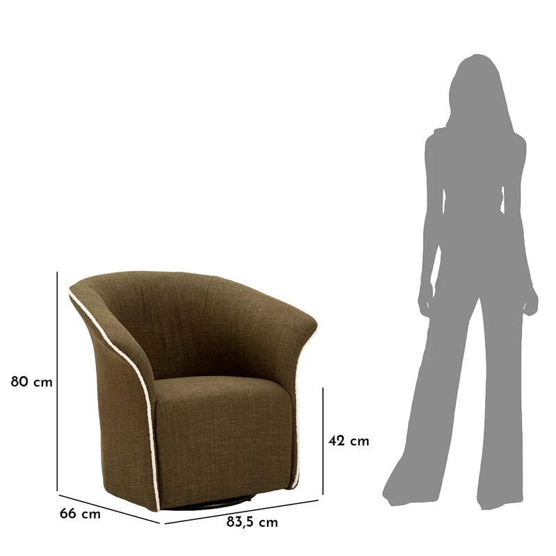Fauteuil pivotant Sienne Kaki