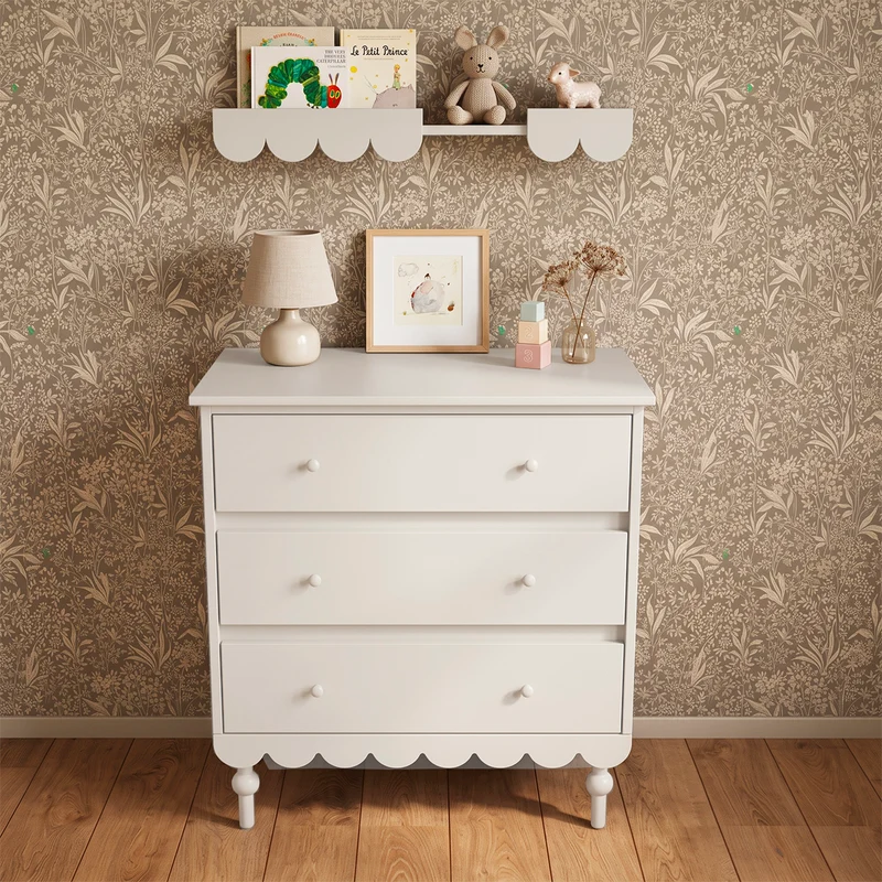 Commode 3 tiroirs Wood Luck Babushka Blanc