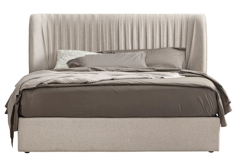 Lit tissu beige moderne – Hexagon