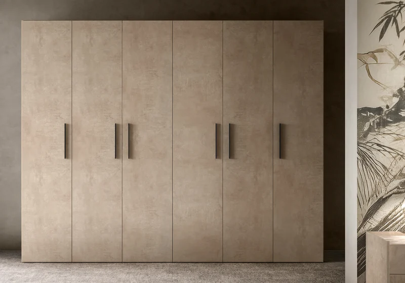 Armoire 5 portes design italien effet pierre - Dune
