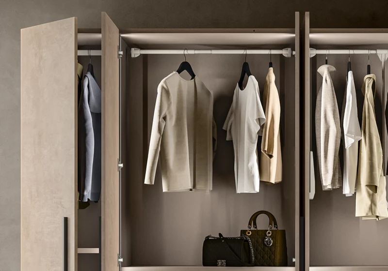 Armoire 5 portes design italien effet pierre - Dune
