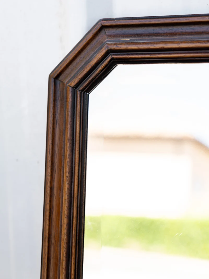 Georges, le grand miroir vertical biseauté en bois foncé N°1361