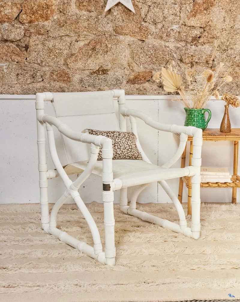 Jakob, le fauteuil en bambou blanc N°1286