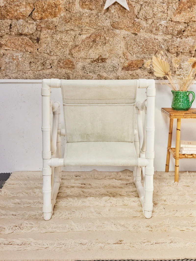 Jakob, le fauteuil en bambou blanc N°1286