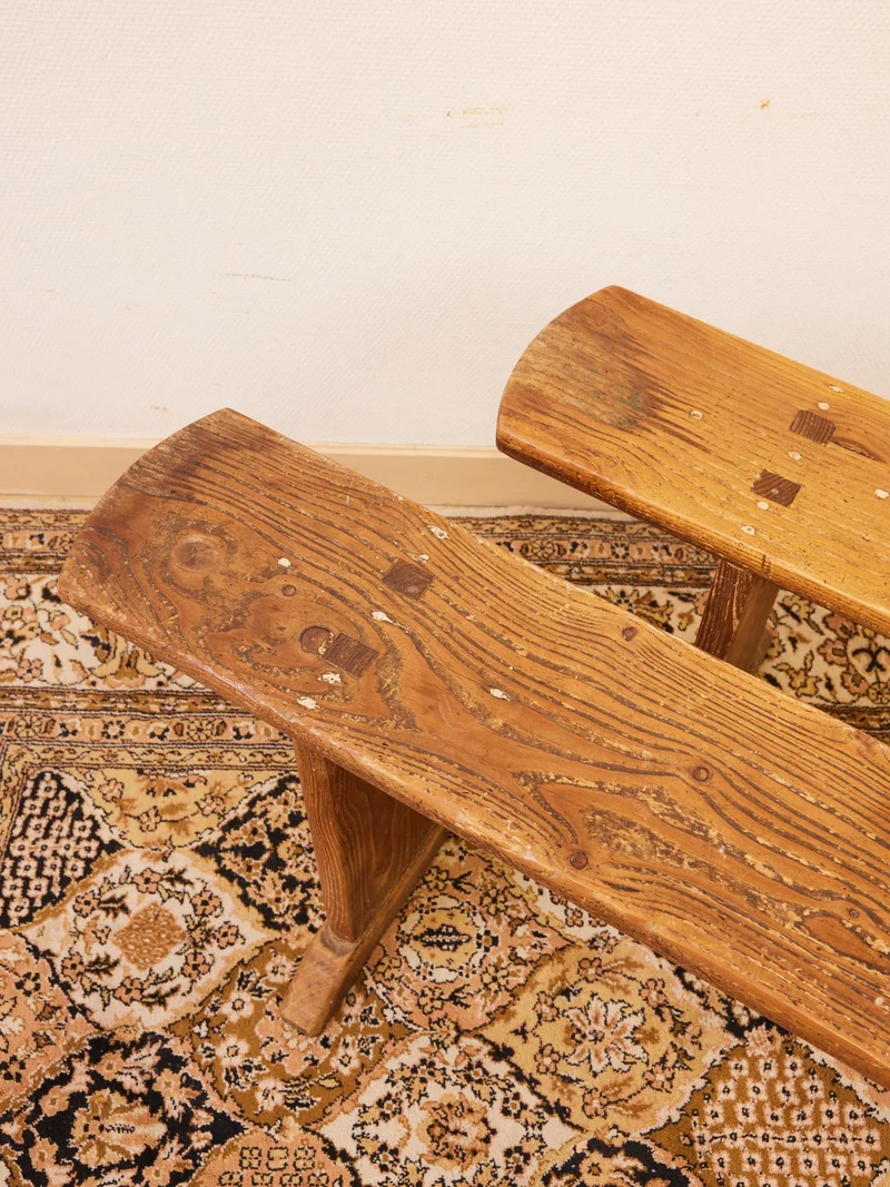 Antoine, la paire de bancs en bois N°510