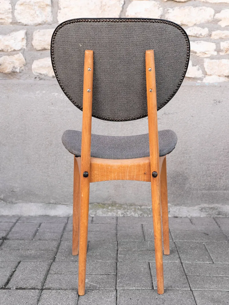 Alma, la chaise vintage en bois et revêtement synthétique N°1945