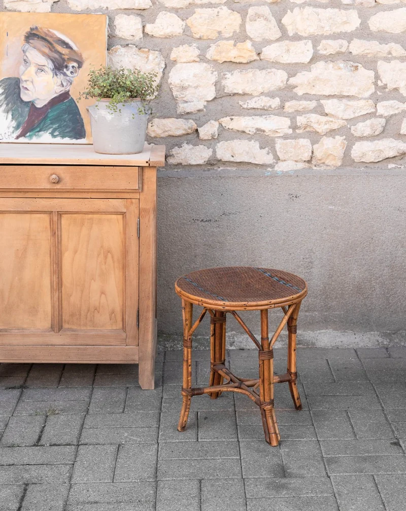 Regis, le tabouret en rotin N°1546