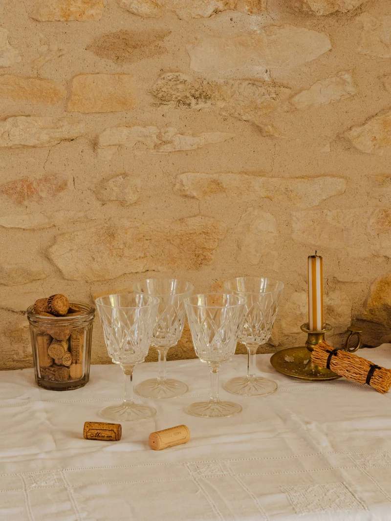 Eugène, le lot de 4 verres à pieds en verre N°248
