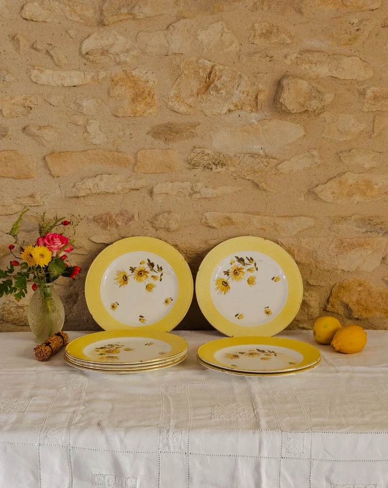 Antoinette, le lot de 8 assiettes en faïence N°336