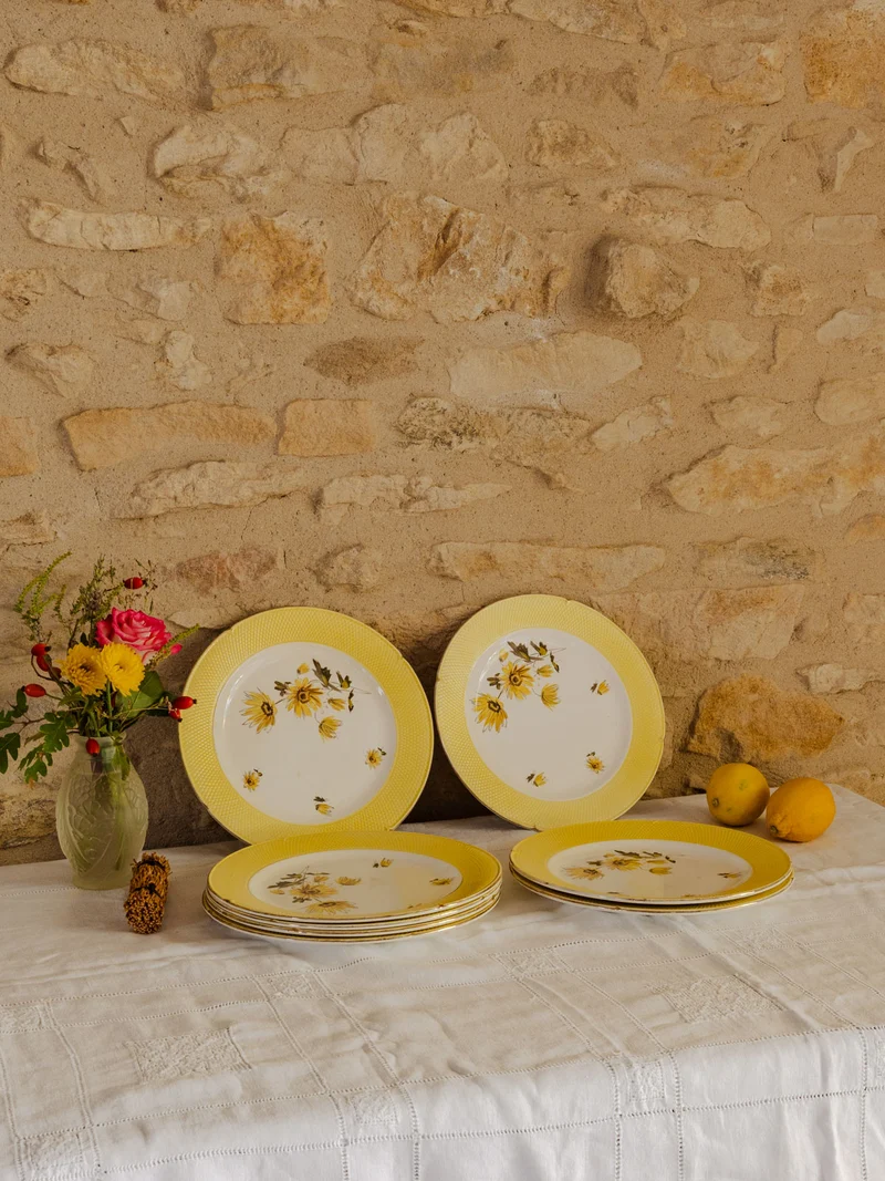Antoinette, le lot de 8 assiettes en faïence N°336