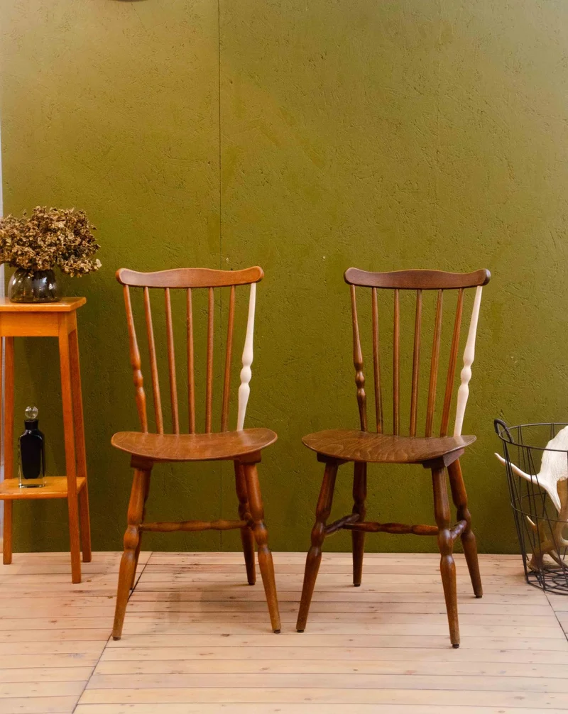 Claude, la paire de chaises en bois N°1589