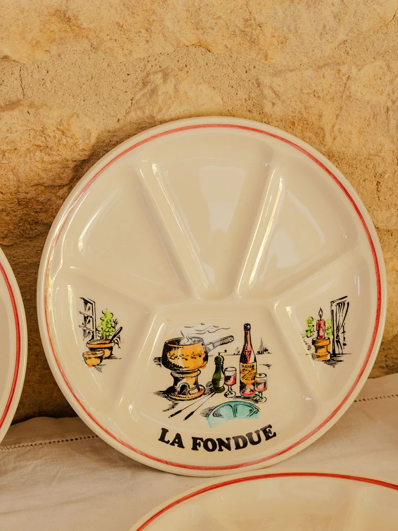 Antoinette, le lot de 6 assiettes pour fondue et raclette N°343