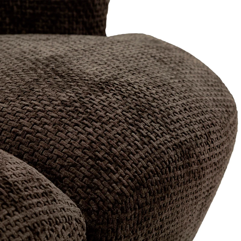 Fauteuil pivotant Jesse tissu chenille Noir