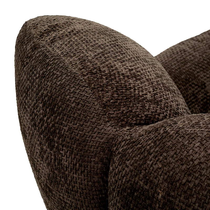 Fauteuil pivotant Jesse tissu chenille Noir