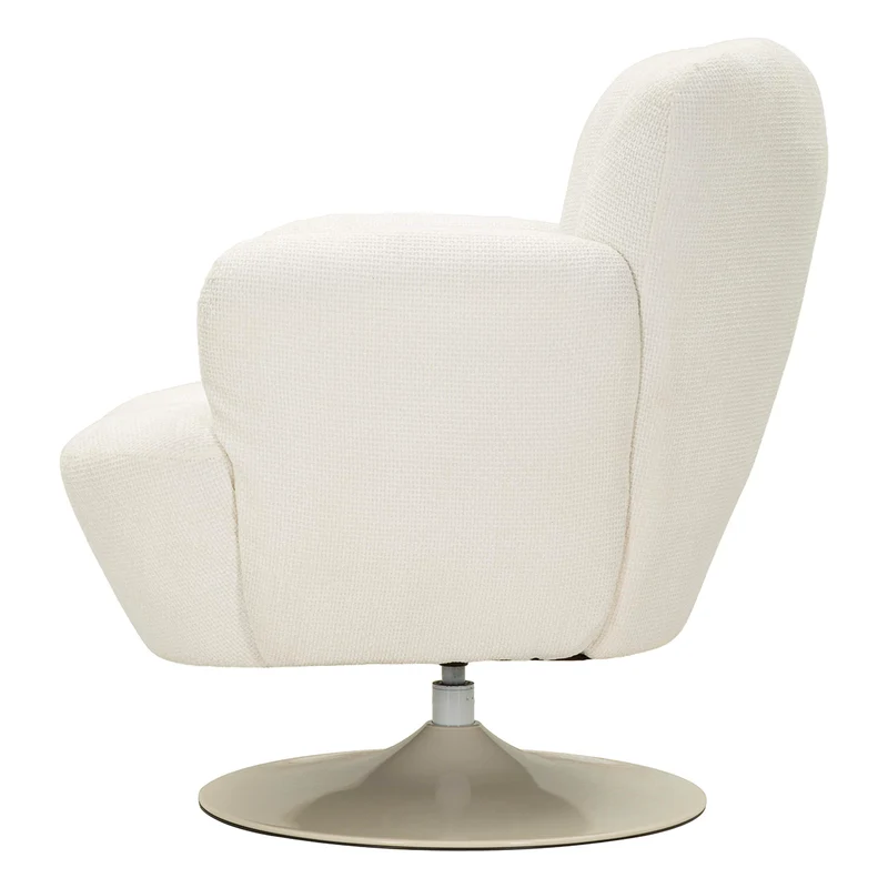 Fauteuil pivotant Jesse tissu chenille Blanc