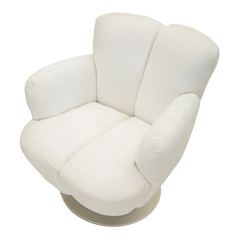 Fauteuil pivotant Jesse tissu chenille Blanc