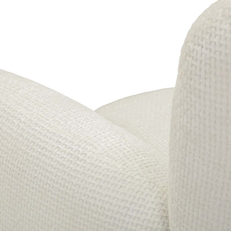 Fauteuil pivotant Jesse tissu chenille Blanc
