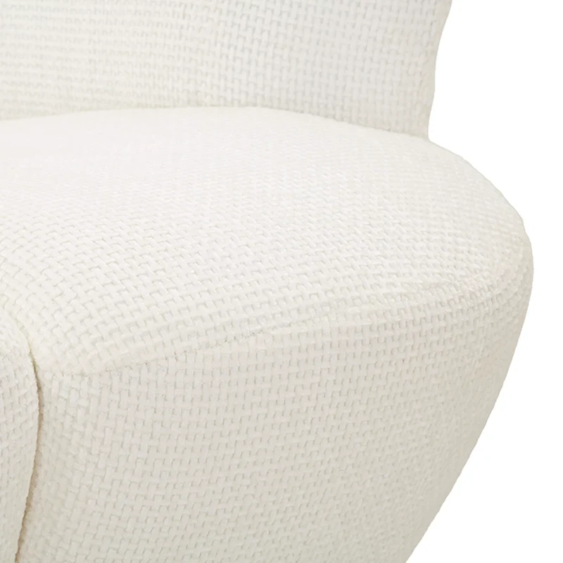 Fauteuil pivotant Jesse tissu chenille Blanc