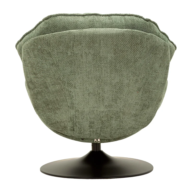 Fauteuil pivotant Dustin tissu chenille Vert et Noir