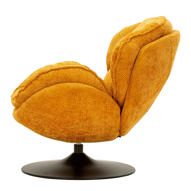 Fauteuil pivotant Dustin tissu chenille Orange et Noir