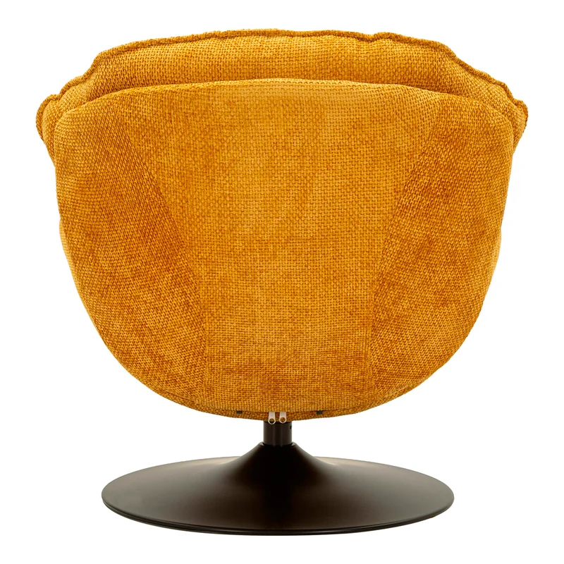 Fauteuil pivotant Dustin tissu chenille Orange et Noir