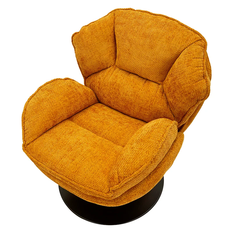 Fauteuil pivotant Dustin tissu chenille Orange et Noir
