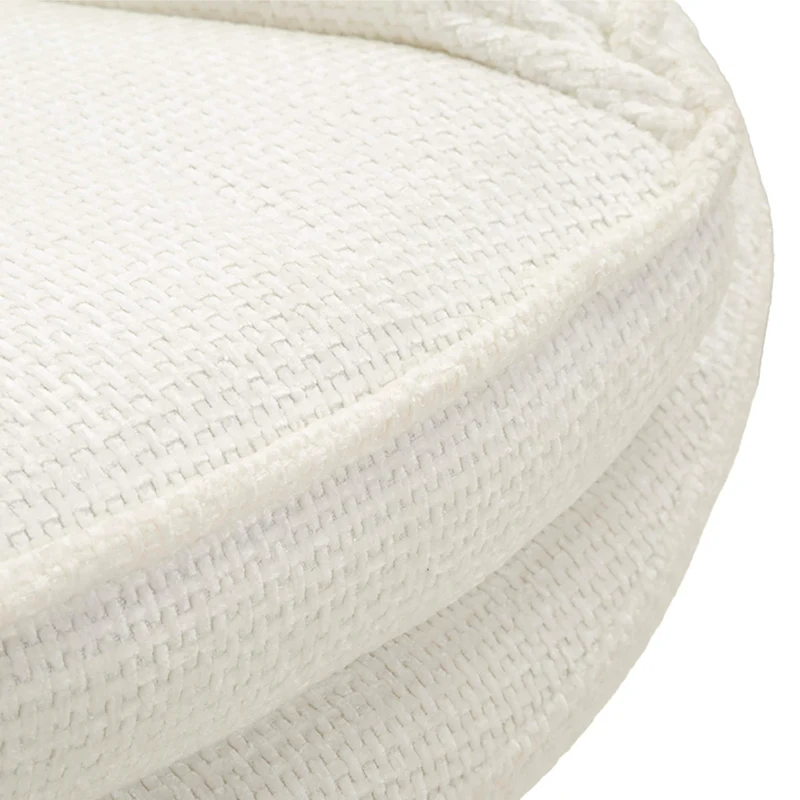 Fauteuil pivotant Dustin tissu chenille Blanc et Crème