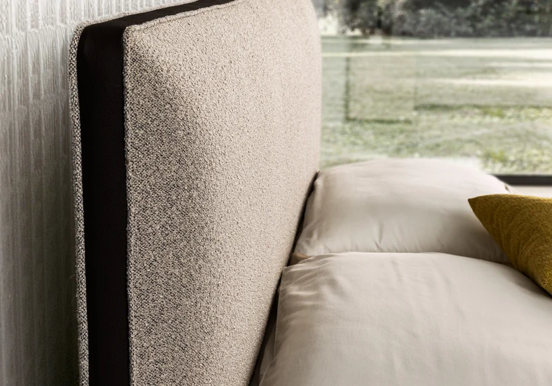 Lit coffre en tissu bouclé design italien – Dune