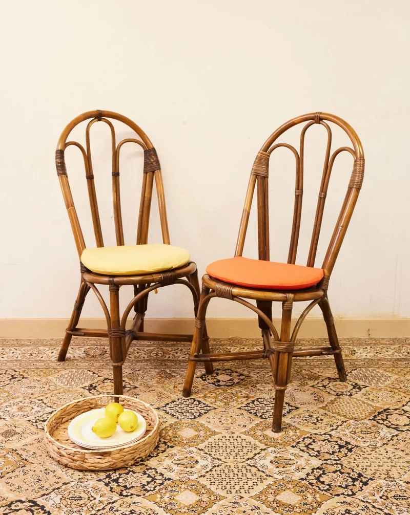 Claude, la paire de chaises en rotin N°1586