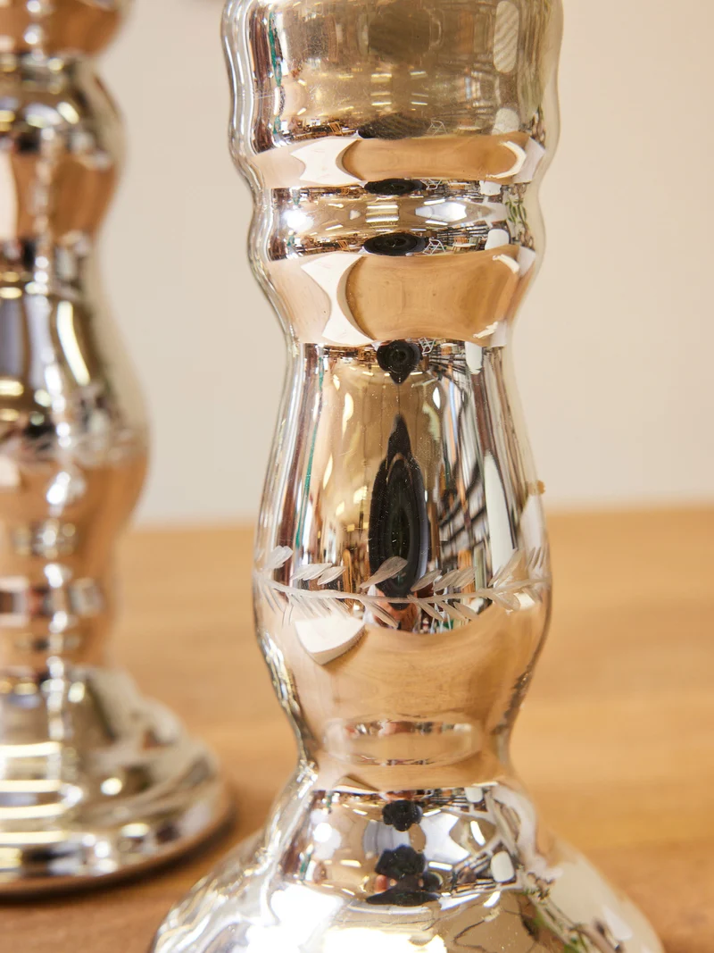 Ulysse, la paire de bougeoirs en verre églomisé N°124