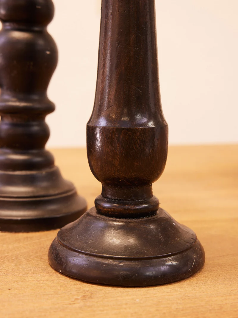 Ulysse, la paire de bougeoirs en bois N°126