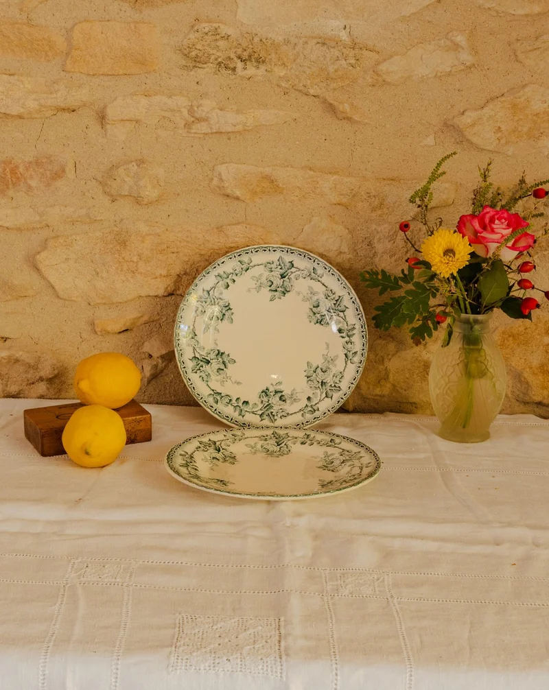 Antoinette, la paire d'assiettes en terre de fer N°338