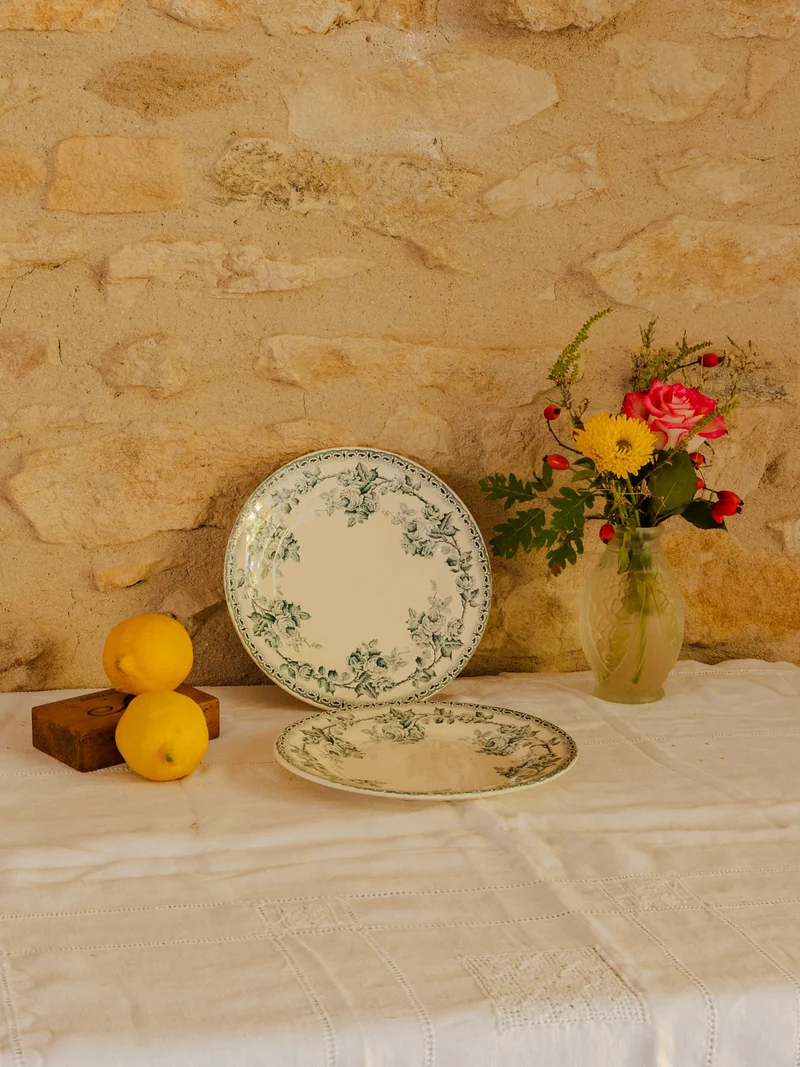 Antoinette, la paire d'assiettes en terre de fer N°338