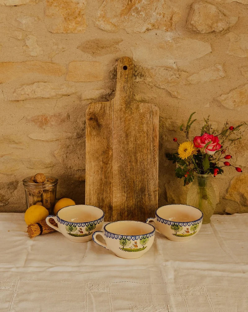 Léandre, le lot de 3 tasses en faïence N°212