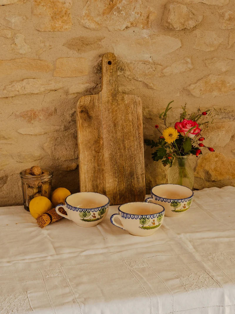 Léandre, le lot de 3 tasses en faïence N°212