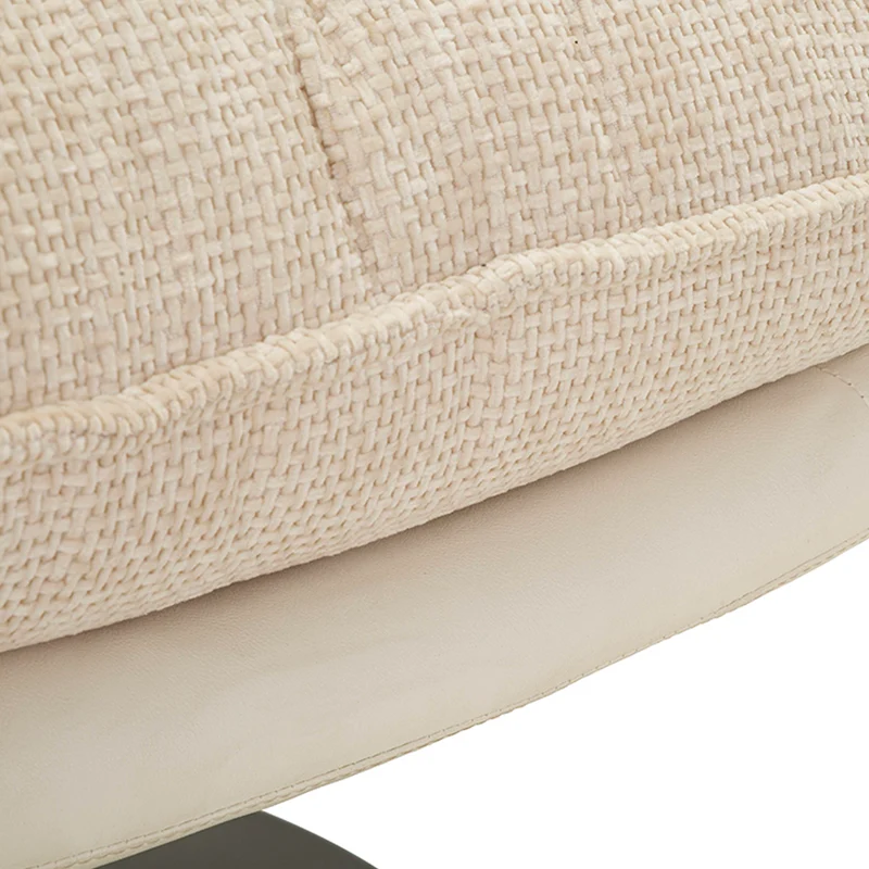 Fauteuil pivotant Corey tissu chenille Crème et Noir