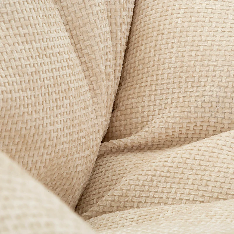 Fauteuil pivotant Corey tissu chenille Crème et Noir