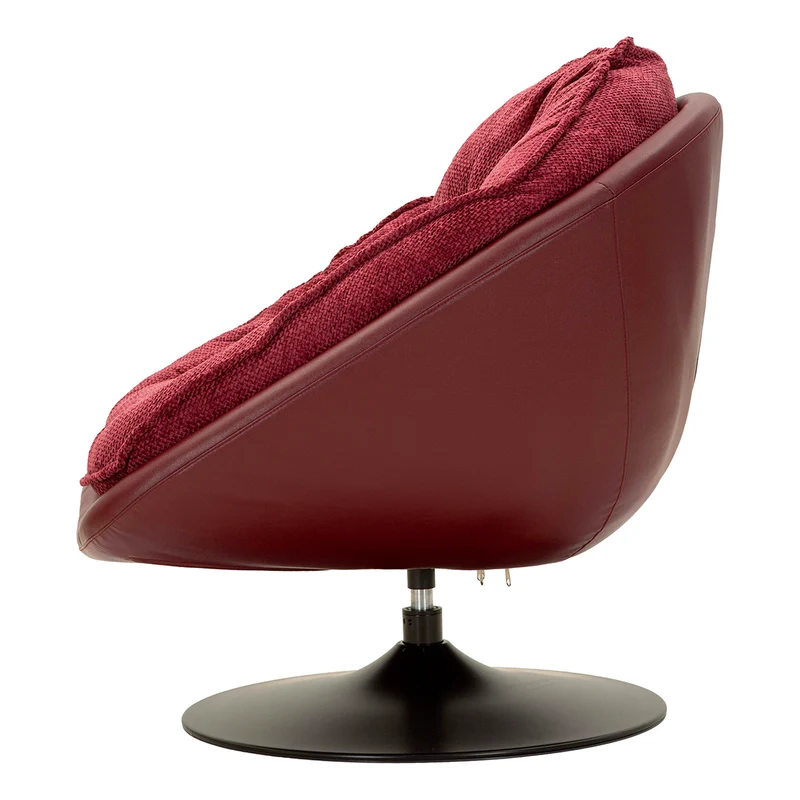 Fauteuil pivotant Corey tissu chenille Bordeaux et Noir