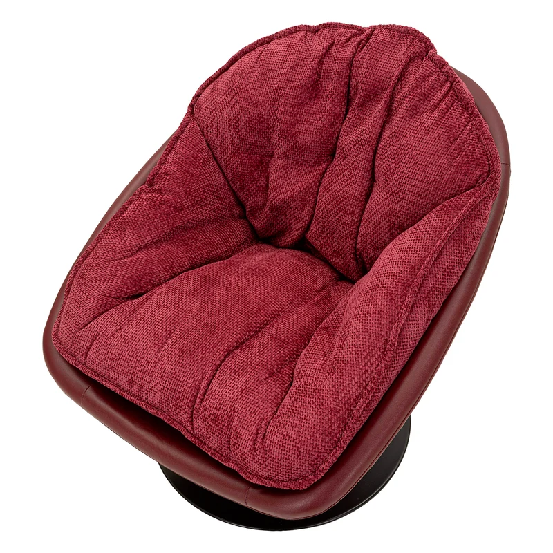 Fauteuil pivotant Corey tissu chenille Bordeaux et Noir