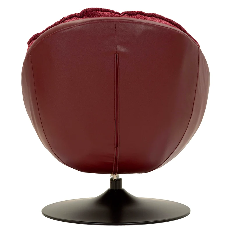 Fauteuil pivotant Corey tissu chenille Bordeaux et Noir