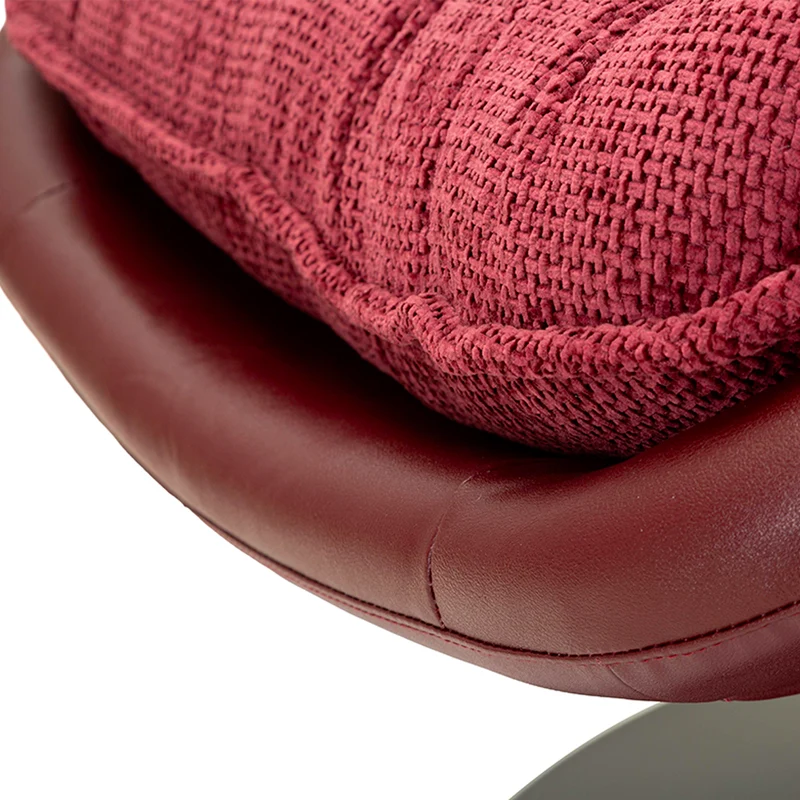 Fauteuil pivotant Corey tissu chenille Bordeaux et Noir