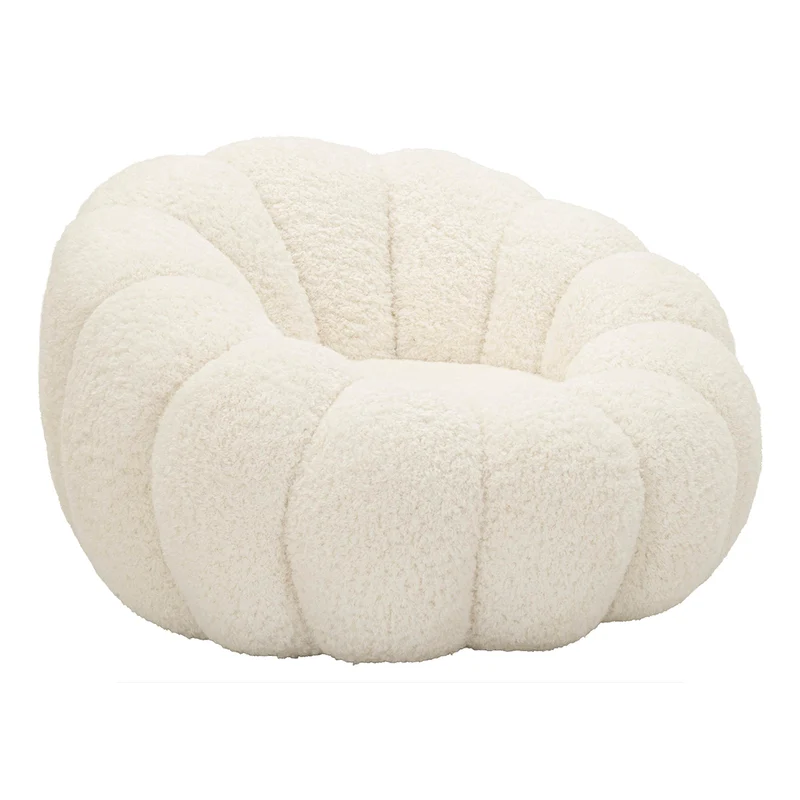 Fauteuil Ophélie tissu bouclette Blanc
