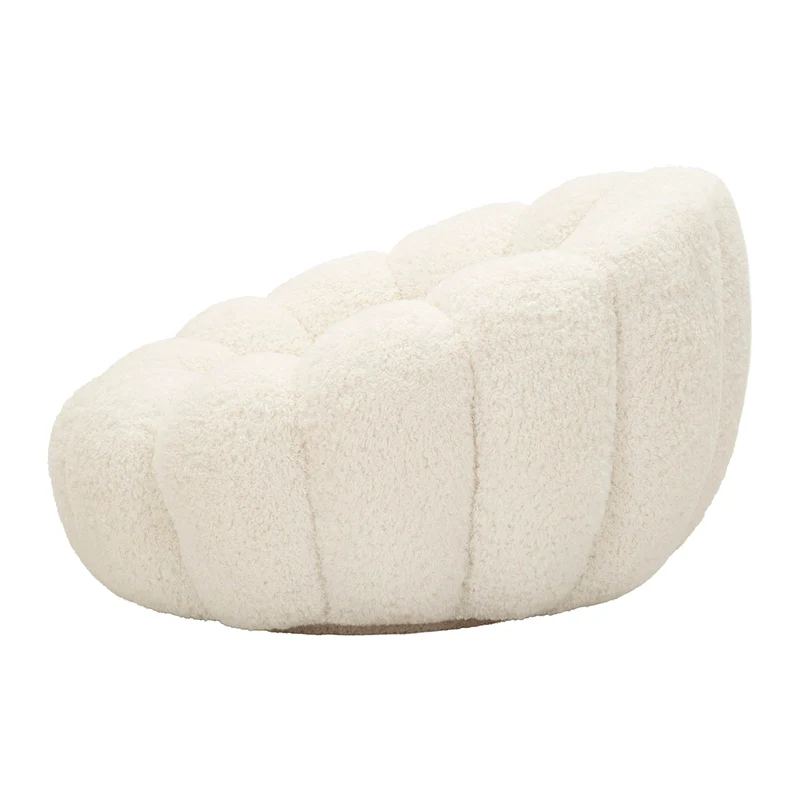 Fauteuil Ophélie tissu bouclette Blanc