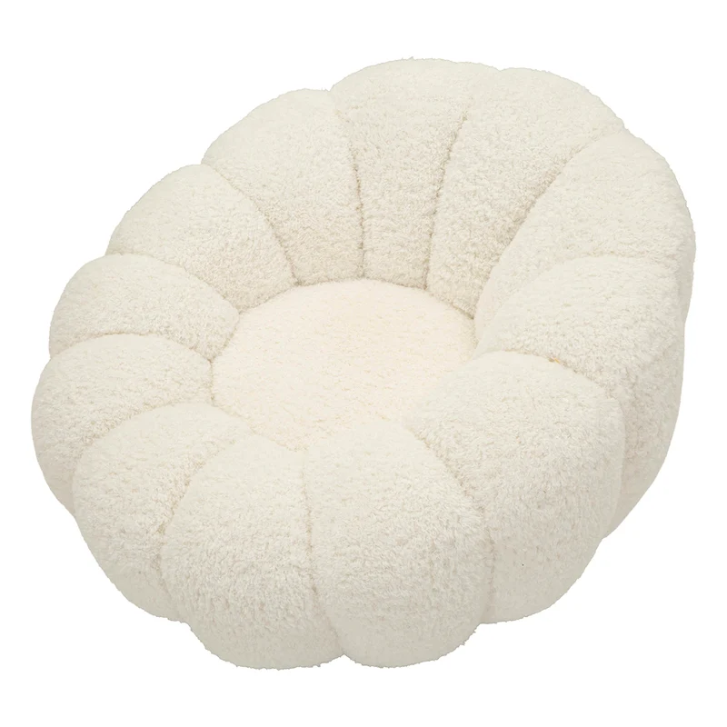Fauteuil Ophélie tissu bouclette Blanc
