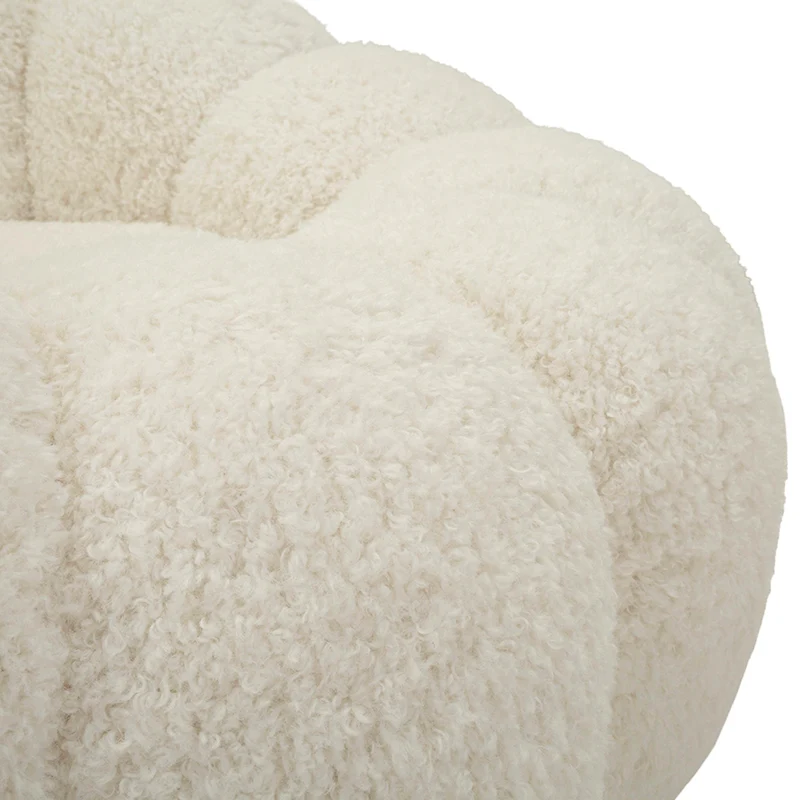 Fauteuil Ophélie tissu bouclette Blanc