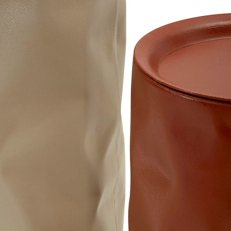 Lot de 2 bouts de canapé 30 cm et 27 cm métal froissé Kiera Bordeaux et Taupe